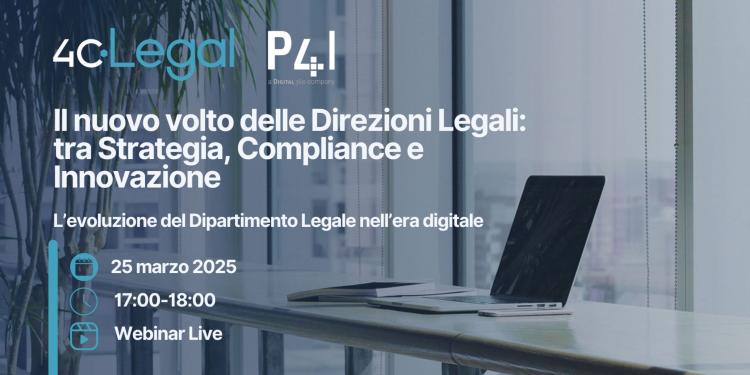 Immagine dell'articolo: <span>Webinar | Il nuovo volto delle Direzioni Legali: tra Strategia, Compliance e Innovazione</span>
